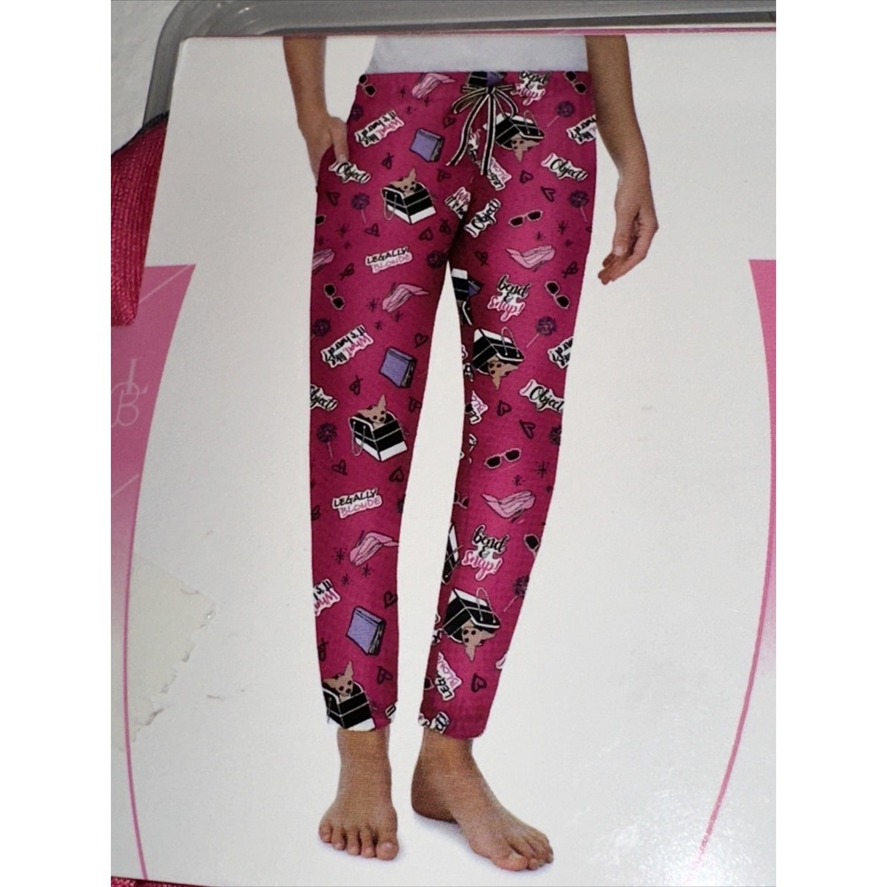 Briefly Stated Legally Blonde Pink Sleep Joggers Pajama Pants Bend & Snap